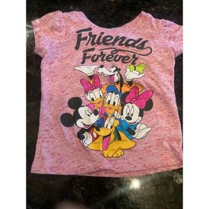 Pink T-shirt with Mickey Mouse, Minnie, Donald, Daisy Duck, Goofy, Pluto (12m)